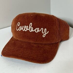 Brand New American Needle Brown Cordoroy Cowboy Cursive Script Hat